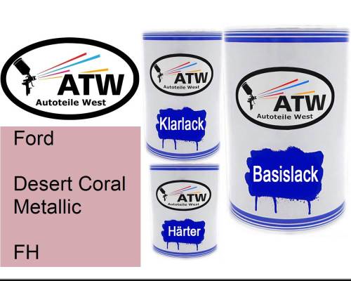 Ford, Desert Coral Metallic, FH: 500ml Lackdose + 500ml Klarlack + 250ml Härter - Set, von ATW Autoteile West.